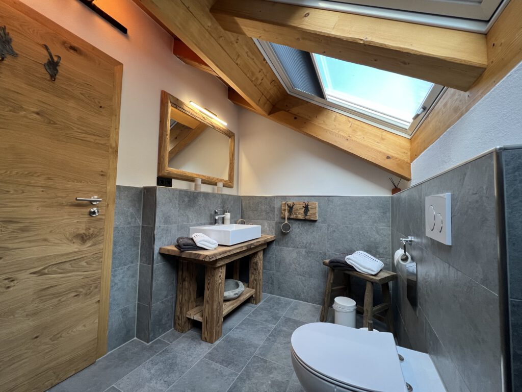 Bad mit Dusche WC der Wohnung Broathack